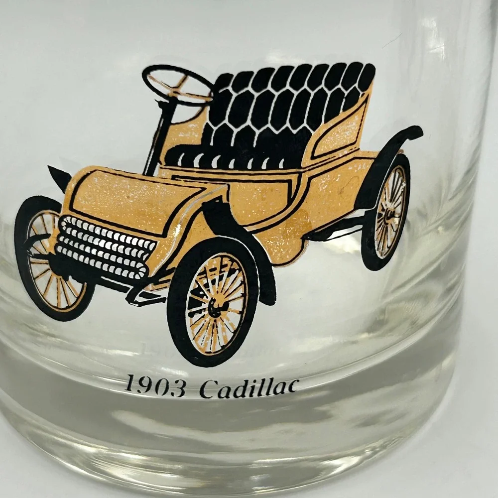Rocks Vintage Glasses Clear Antique Car Gold Rim